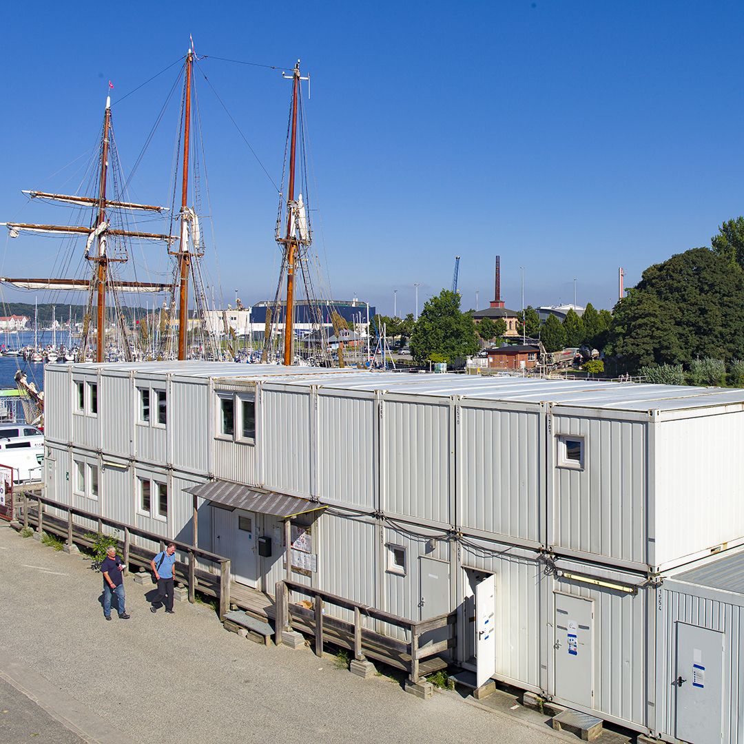 Containersiedlung am Geomar Modulbau Projekt