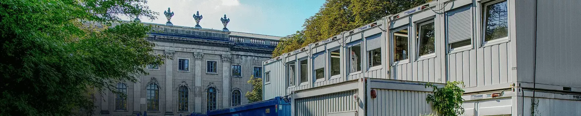 Containersiedlung an der Humboldt-Universität in Berlin