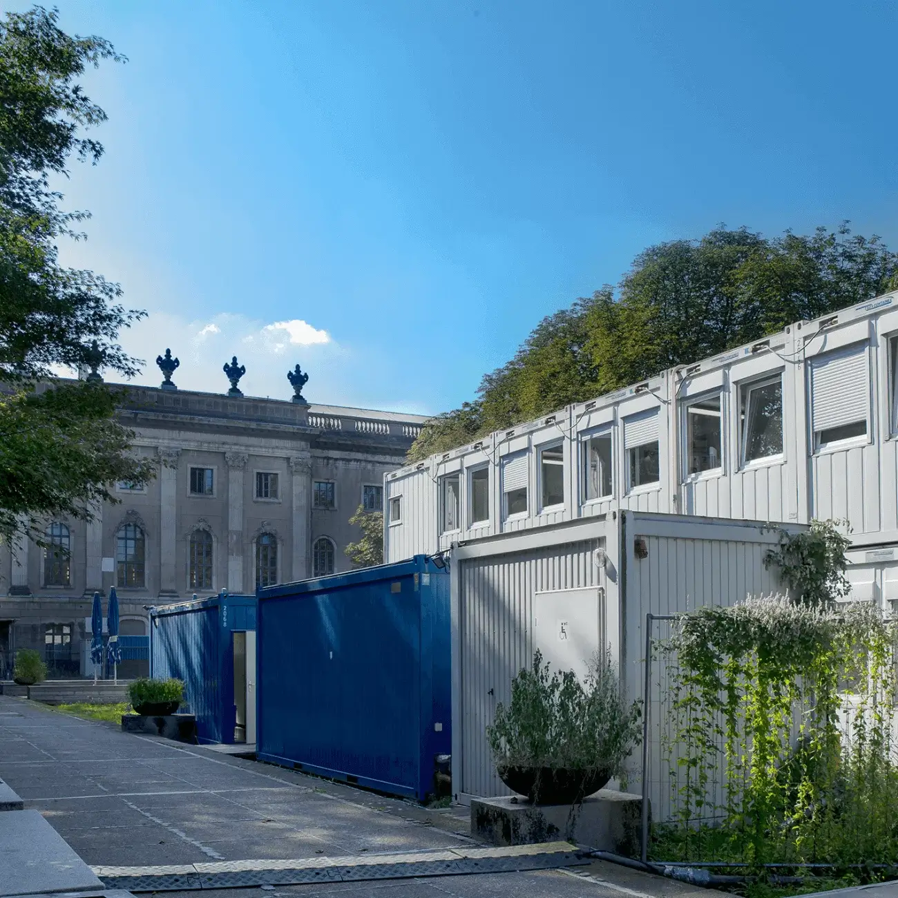 Containersiedlung an der Humboldt-Universität in Berlin